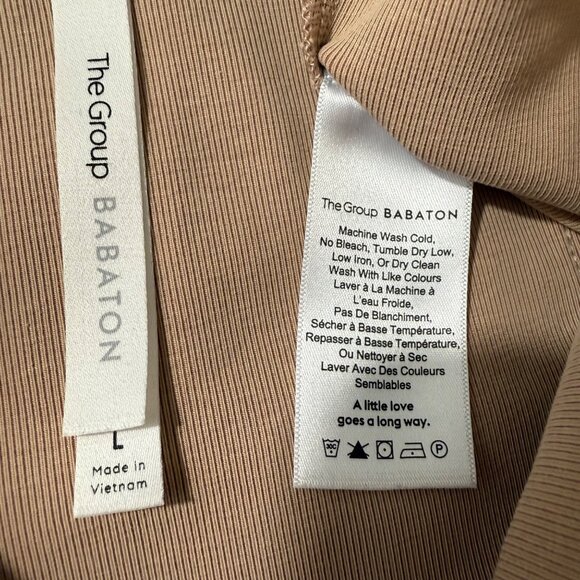 Aritzia The Group Babaton Top Women's Large Ribbed Frankie Bra Crop Top Beige - Picture 11 of 12